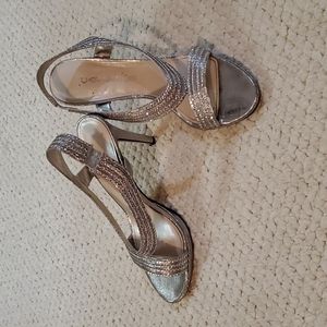 Caparros silver embellished heels size 8.5
